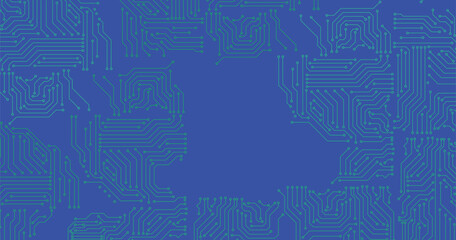 Poster - circuit technology background with hi-tech digital data connection system and computer electronic de