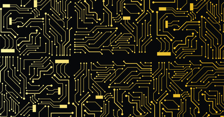 Poster - circuit technology background with hi-tech digital data connection system and computer electronic de