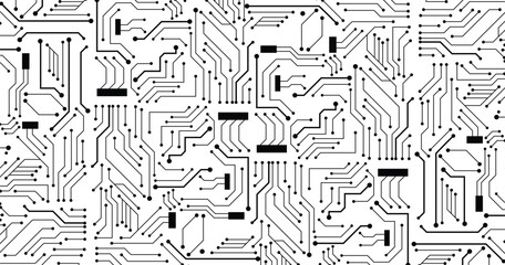 Poster - high tech technology geometric and connection system background with digital data abstract.