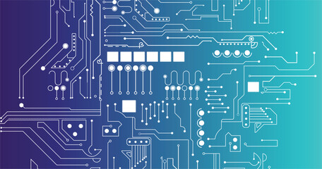 Poster - abstract connect lines and dots circuit, simple technology graphic background, vector design network
