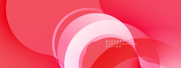 Poster - Abstract red background. Overlapping curved shapes create dynamic visual effect. Gradient shades offer depth, modern aesthetic.
