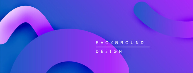 Aufkleber - Abstract fluid shapes, vibrant purple hues, modern design. Gradient background creates dynamic visual effect. Minimalist aesthetic.