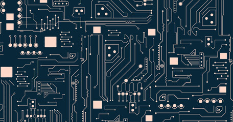 Poster - high tech technology geometric and connection system background with digital data abstract.