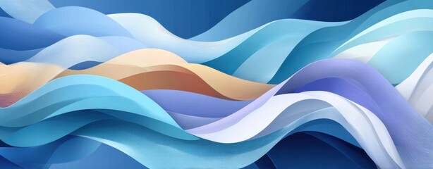 Poster - Abstract colorful wavy background design with flowing shapes and vibrant tones