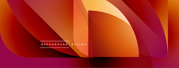 Aufkleber - Abstract design features vibrant orange, red gradients. Overlapping shapes create dynamic visual effect. Text reads background design.