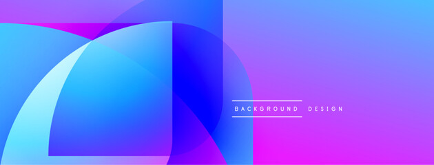 Poster - Abstract gradients blend blues, purples, pinks. Overlapping shapes create dynamic visual effect. Text reads background design.