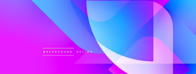 Aufkleber - Abstract vibrant design. Overlapping shapes create dynamic purple, blue gradients. Minimal text reads background design. Modern aesthetic.