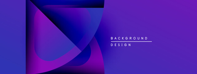 Fototapete - Abstract purple design. Overlapping shapes create dynamic visual effect. Text reads background design. Modern, vibrant composition.