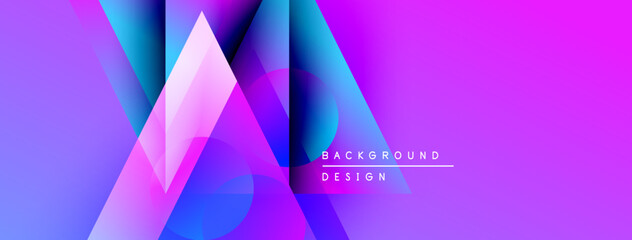 Poster - Abstract vibrant design. Geometric shapes blend purple, blue hues. Modern background perfect for digital projects.