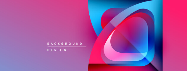 Fototapete - Abstract gradient shapes overlap, creating vibrant visual effect. Modern design elements suggest dynamic composition.