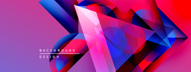 Poster - Abstract polygonal design. Vibrant colors blend, creating dynamic visual effect. Modern background suitable for digital projects.