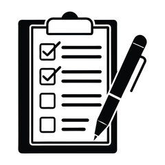Aufkleber - Checklist paper with pen illustration isolated on white background