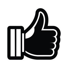 Poster - Thumbs up icon simple white graphic isolated on white background