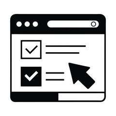 Aufkleber - Cursor clicking checkbox on webpage white graphics isolated on white background