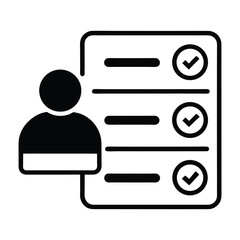 Poster - Three horizontal checklist options with person icon isolated on white background