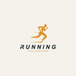 © arif23 - Running sport athlete logo design concept illustration template vector