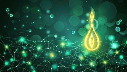 Abstract graphic with glowing object