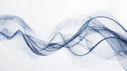 Poster - flowing blue abstract: a captivating blue abstract design, resembling flowing ribbons or waves, danc