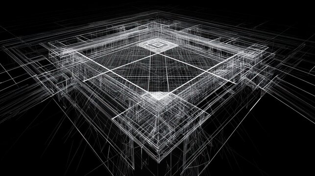 Abstract architectural design,  complex structure