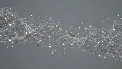 Abstract Grey Background Poster with Dynamic Technology Network Illustration