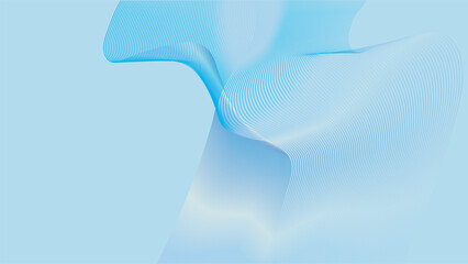 Poster - Abstract blue silver wave background modern fluid lines smooth gradient digital art minimal design futuristic elegant calm creative technology inspired