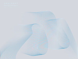 Poster - Abstract blue silver wave background, modern flowing lines, minimal design, soft gradient, elegant and calm, suitable for technology or business themes