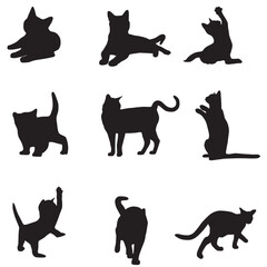 Naklejka na meble black silhouettes of cats vector