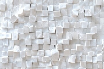 Poster - Mosaic of white cubes creates an abstract and seamless background for various design applications, Mosaic of white cubes Abstract background Seamless 3D Render