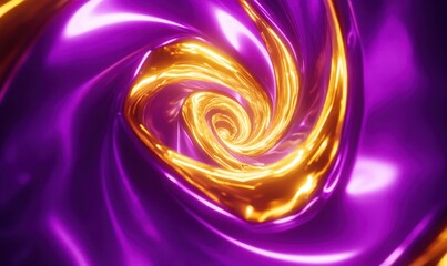 Poster - Abstract swirling gold and purple vortex. Background, design, texture, visual art, website