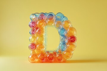 Fototapete - The letter D is made out of plastic bottles