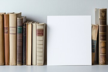 Aufkleber - A row of books with a white box in the middle