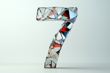 Fototapete - The number 7 is made up of many small pieces of glass, creating a unique