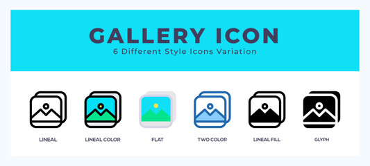 Fototapete - Gallery icon set. Design elements for logo