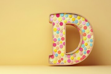 Fototapete - The letter D is made up of many colorful dots