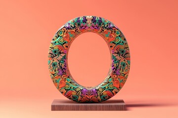 Fototapete - A colorful, abstract, and intricate design of the letter O