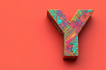 Fototapete - The letter Y is made up of many different colors and shapes