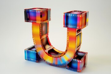 Fototapete - The image is a colorful and abstract representation of the letter U