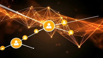 Wall Mural - Digital Network Connection with User Icon Design