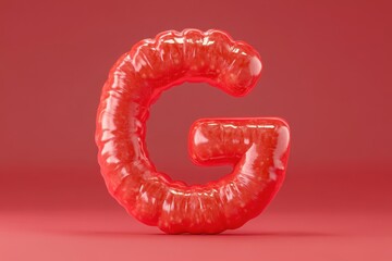 Fototapete - A red letter G made of jelly