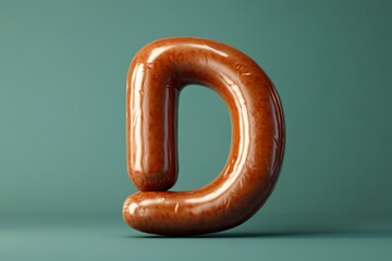 Fototapete - A sausage is used to spell out the letter D