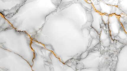 Poster - Elegant White Marble Texture with Gold Veins for Luxury Design