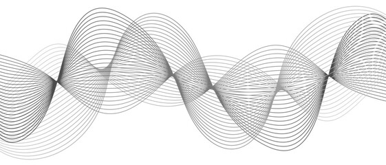 Fototapete - Abstract modern background with smooth, flowing waveforms formed and fine parallel lines. Dynamic gradient effect. Curves overlap and intertwine with varying transparency, sense of depth, rhythm