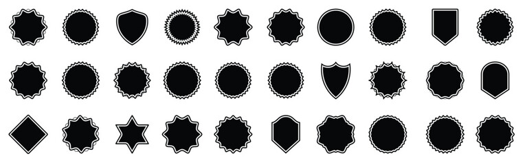 Blank label, sticker, tag collection for sale, discount, promotion. Set of black label, sticker, tag vector