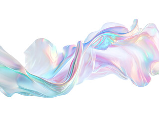 Poster - Abstract blue, green and purple liquid shapes futuristic glowing waves, vibrant iridescent texture and dynamic movement against a transparent background.