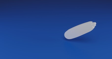 Poster - Isolated realistic white zucchini symbol with shadow. Located on the right side of the scene. 3d illustration on transparent background