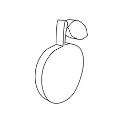 Poster - The outline of a large apple symbol is made with black lines. 3D view of the object in perspective. Vector illustration on white background