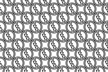 Poster - seamless pattern completely filled with outlines of advantage of oncoming traffic signs. elements ar