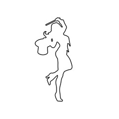 Poster - A large black outline enchantress symbol on the center. Illustration on transparent background