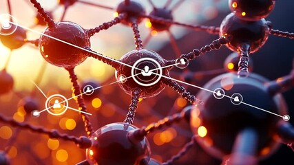 Wall Mural - Abstract Molecular Structure with Glowing Nodes