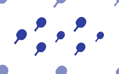 Poster - Seamless pattern of large isolated blue table tennis symbols. The pattern is divided by a line of elements of lighter tones. Illustration on light transparent background